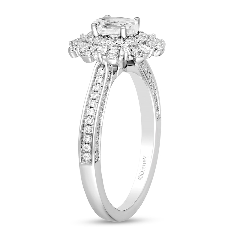 Main Image 2 of Enchanted Disney Wish 1 CT. T.W. Oval Diamond Frame Engagement Ring in 14K White Gold (I/I1)