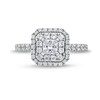 Thumbnail Image 4 of Vera Wang Love Collection 1-1/5 CT. T.W. Princess-Cut Diamond Cushion Frame Engagement Ring in 14K White Gold (I/SI2)