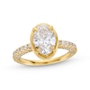 Thumbnail Image 1 of TRUE Lab-Grown Diamonds by Vera Wang Love 2-3/4 CT. T.W. Oval Diamond Bezel Frame Engagement Ring in 14K Gold (F/VS2)
