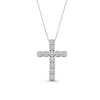 Thumbnail Image 0 of 1 CT. T.W. Multi-Diamond Miracle Cross Pendant in 10K White Gold