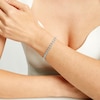 Thumbnail Image 2 of Oval Aquamarine Line Bracelet in Sterling Silver - 7.25"