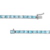 Thumbnail Image 3 of Oval Aquamarine Line Bracelet in Sterling Silver - 7.25"