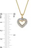 Thumbnail Image 1 of 1/4 CT. T.W. Baguette-Cut and Round Diamond Double Frame Heart Pendant in 10K Gold