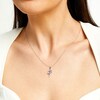 Thumbnail Image 2 of Marquise and Pear-Shaped Tanzanite with 1/10 CT. T.W. Diamond Butterfly Ribbon Pendant in 10K White Gold