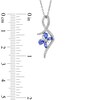 Thumbnail Image 4 of Marquise and Pear-Shaped Tanzanite with 1/10 CT. T.W. Diamond Butterfly Ribbon Pendant in 10K White Gold