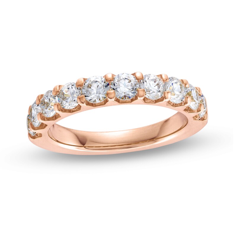 Main Image 1 of 1-1/2 CT. T.W. Diamond Ten Stone Anniversary Band in 10K Rose Gold