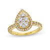 Thumbnail Image 0 of 1-1/4 CT. T.W. Pear-Shaped Multi-Diamond Frame Engagement Ring in 14K Gold