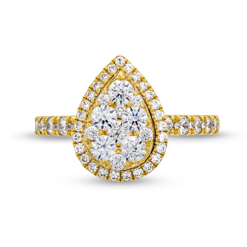 1-1/4 CT. T.W. Pear-Shaped Multi-Diamond Frame Engagement Ring in 14K Gold