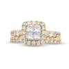 Thumbnail Image 4 of 2 CT. T.W. Quad Princess-Cut Diamond Cushion Frame Bridal Set in 14K Gold