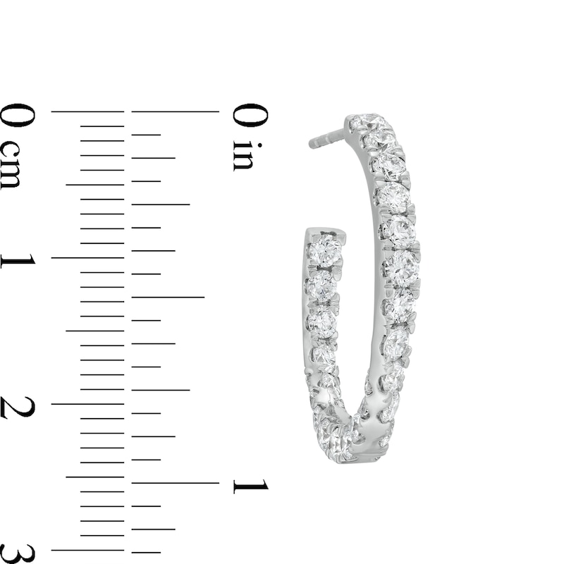 Main Image 3 of 3 CT. T.W. Certified Lab-Grown Diamond Curved Open Hoop Earrings in 14K White Gold (F/SI2)