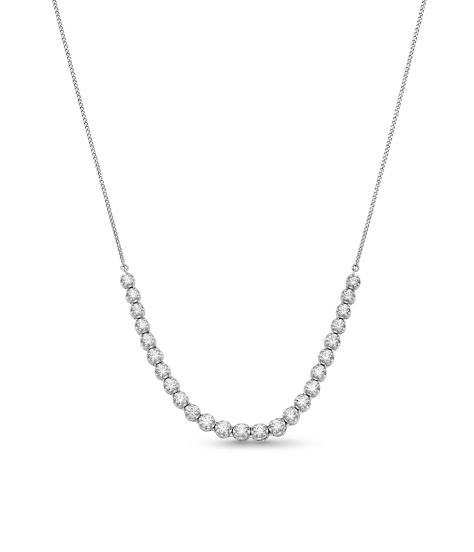 Main Image 1 of 1 CT. T.W. Diamond Graduated Necklace in 10K White Gold