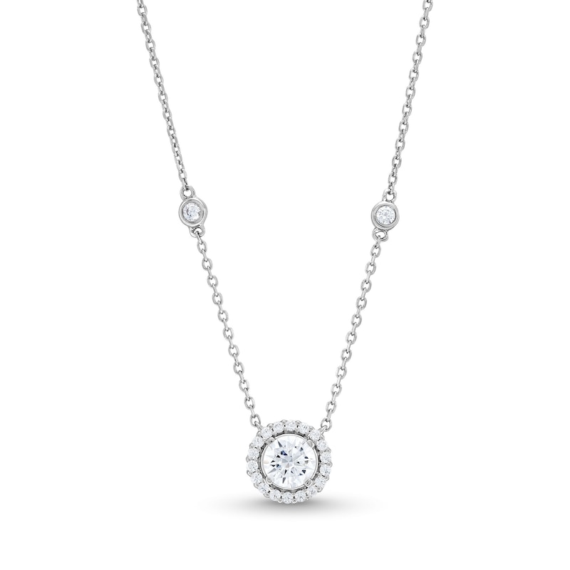 Main Image 1 of 3/4 CT. T.W. Diamond Frame Station Necklace in 14K White Gold