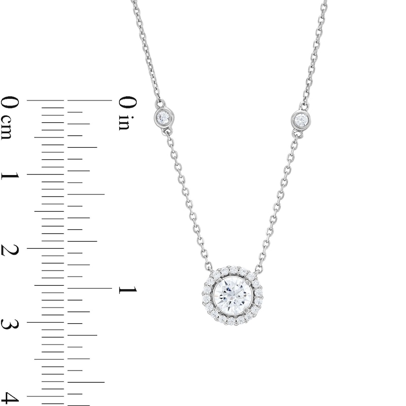 Main Image 3 of 3/4 CT. T.W. Diamond Frame Station Necklace in 14K White Gold