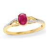 Thumbnail Image 1 of Oval Ruby and Diamond Accent Split Shank Ring in 10K Gold