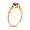 Thumbnail Image 3 of Oval Ruby and Diamond Accent Split Shank Ring in 10K Gold