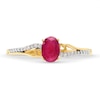 Thumbnail Image 4 of Oval Ruby and Diamond Accent Split Shank Ring in 10K Gold