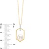 Thumbnail Image 2 of 7.0-7.5mm Cultured Freshwater Pearl and Diamond Accent Hexagon Frame Pendant in 10K Gold