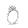 Thumbnail Image 3 of 1-1/2 CT. T.W. Certified Emerald-Cut and Round Diamond Past Present Future® Engagement Ring in 14K White Gold (I/SI2)
