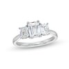 Thumbnail Image 1 of 2 CT. T.W. Emerald-Cut Certified Lab-Grown Diamond Past Present Future® Engagement Ring in 14K White Gold (F/VS2)