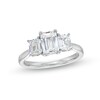 Thumbnail Image 0 of 2 CT. T.W. Emerald-Cut Certified Lab-Created Diamond Past Present Future® Engagement Ring in 14K White Gold (F/VS2)