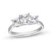 Thumbnail Image 1 of 2 CT. T.W. Cushion-Cut Certified Lab-Grown Diamond Past Present Future® Engagement Ring in 14K White Gold (F/VS2)