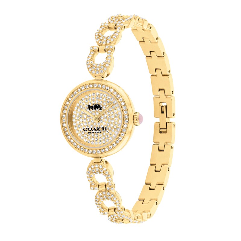 Ladies' Coach Gracie Gold-Tone Stainless Steel Bangle Watch (Model 14504219)