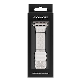 Ladies' Coach Apple Straps White Logo Interchangeable Replacement Band Smart Watch Attachment (Model: 14700210)