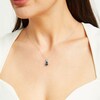 Thumbnail Image 2 of Oval London Blue Topaz and Diamond Accent Loop Bail Pendant in 10K White Gold