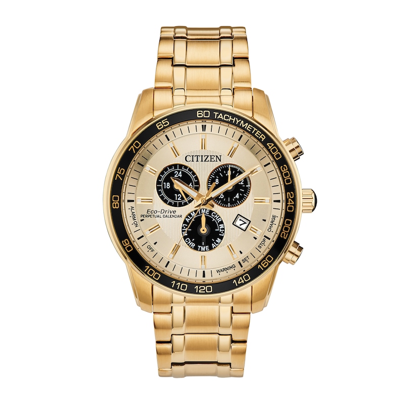 Main Image 1 of Men's Citizen Eco-Drive® Brycen Gold-Tone Chronograph Watch with Gold-Tone Dial (Model: BL5512-59P)