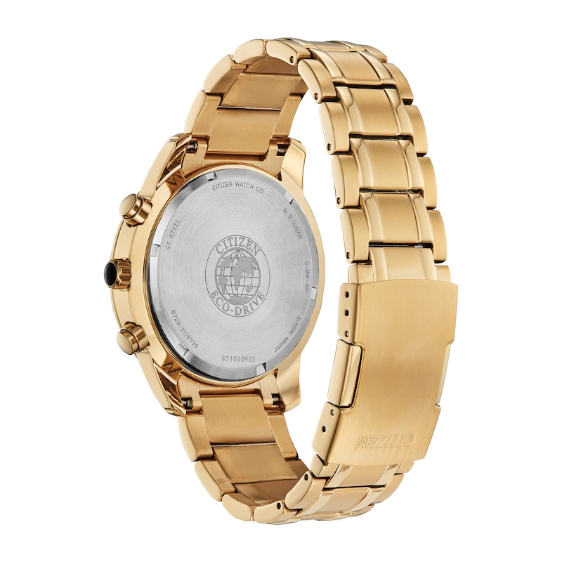 Main Image 3 of Men's Citizen Eco-Drive® Brycen Gold-Tone Chronograph Watch with Gold-Tone Dial (Model: BL5512-59P)