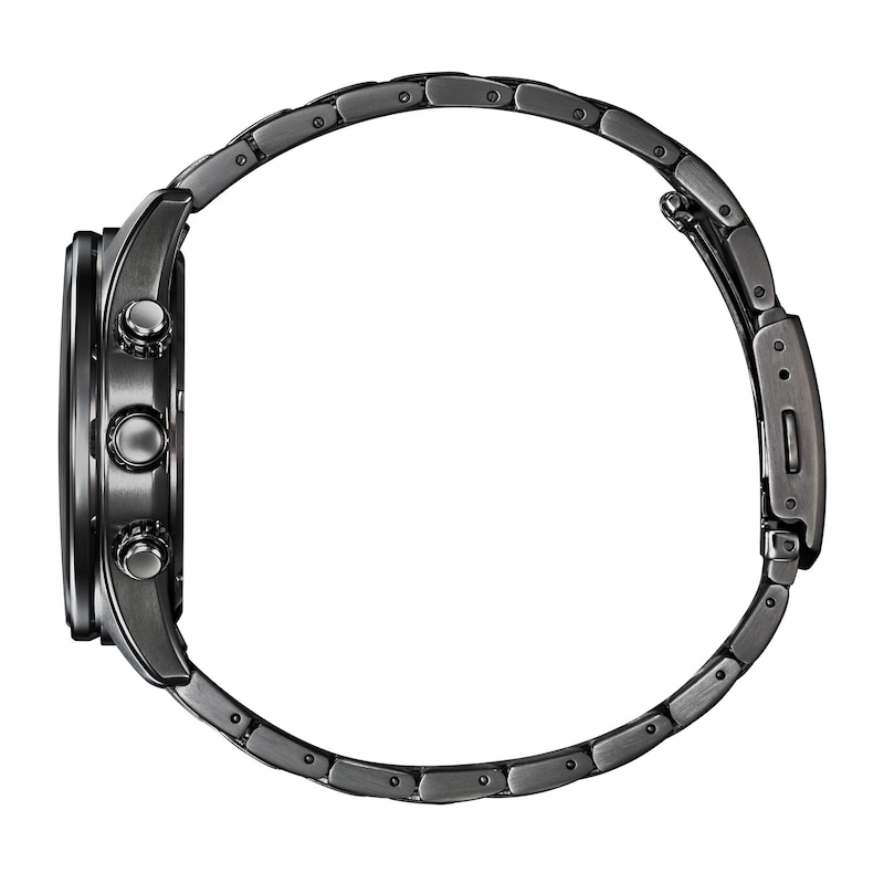 Main Image 2 of Men's Citizen Eco-Drive® Caliber Black IP Chronograph Watch with Black Dial (Model: CA0775-52E)