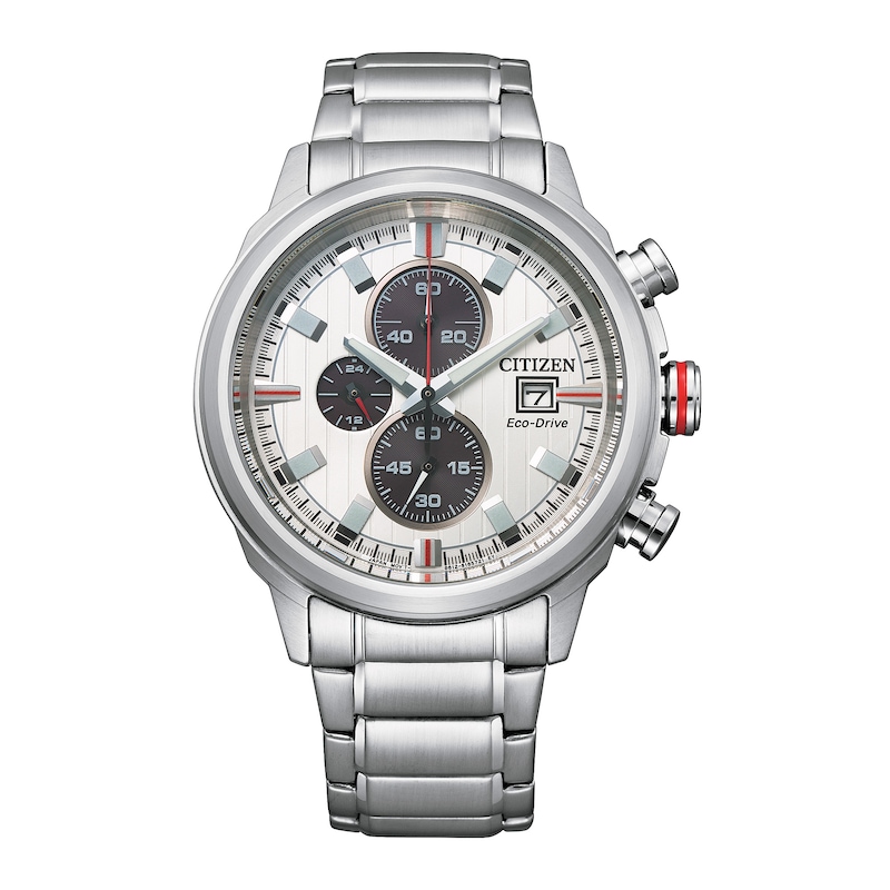 Main Image 1 of Men's Citizen Eco-Drive® Weekender Chronograph Watch with Silver Dial (Model: CA0736-54A)