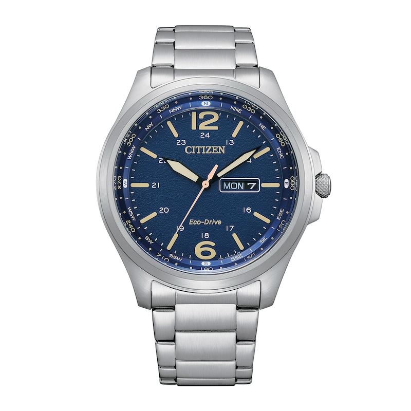  Citizen Men's Classic Eco-Drive Watch with 3-Hand Day and Date,  Stainless/ Blue Dial : Clothing, Shoes & Jewelry