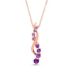 Thumbnail Image 0 of Journey Amethyst Twist Ribbon Pendant in Sterling Silver with 14K Rose Gold Plate