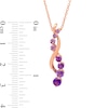 Thumbnail Image 3 of Journey Amethyst Twist Ribbon Pendant in Sterling Silver with 14K Rose Gold Plate