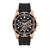 Thumbnail Image 0 of Men's Bulova Classic Sport Rose Gold-Tone Chronograph Black Silicone Strap Watch with Black Dial (Model: 98A192)