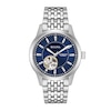 Thumbnail Image 1 of Men's Bulova Automatic Watch with Dark Blue Dial and Skeleton Heart (Model: 96A189)