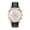Thumbnail Image 1 of Men's Bulova Black Leather Strap Chronograph Watch with Mother-of-Pearl Skeleton Dial (Model: 98A218)