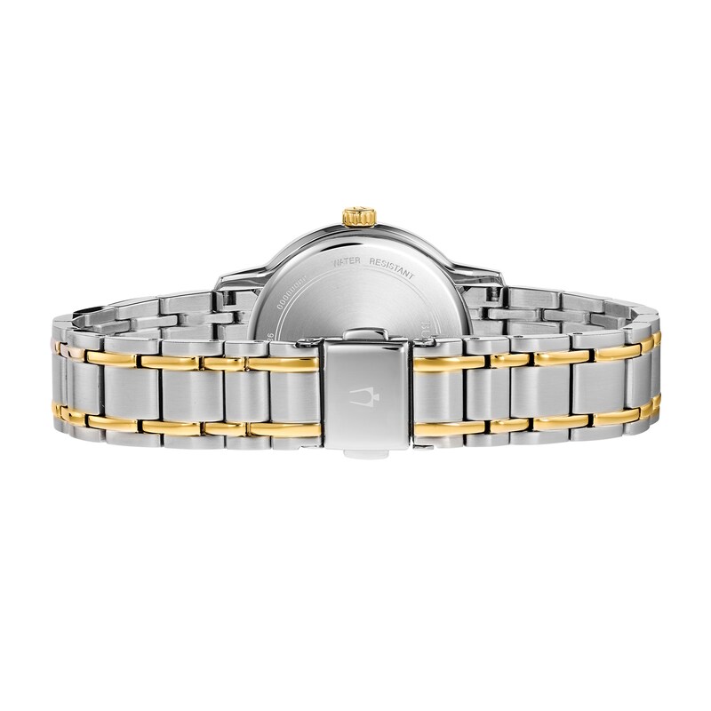 Main Image 3 of Ladies' Bulova Classic Diamond Accent Two-Tone Watch with Silver-Tone Dial (Model: 98P175)