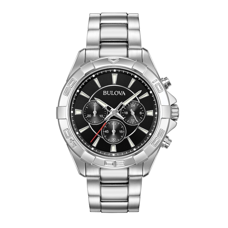 Main Image 1 of Men's Bulova Classic Chronograph Watch with Black Dial (Model: 96A216)