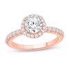 Thumbnail Image 1 of 1-1/2 CT. T.W. Certified Lab-Grown Diamond Frame Engagement Ring in 14K Rose Gold (F/VS2)
