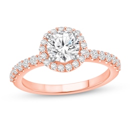 1-1/2 CT. T.W. Certified Lab-Grown Diamond Frame Engagement Ring in 14K Rose Gold (F/VS2)