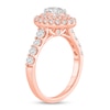 Thumbnail Image 2 of 1-1/2 CT. T.W. Oval Certified Lab-Grown Diamond Double Frame Engagement Ring in 14K Rose Gold (F/VS2)