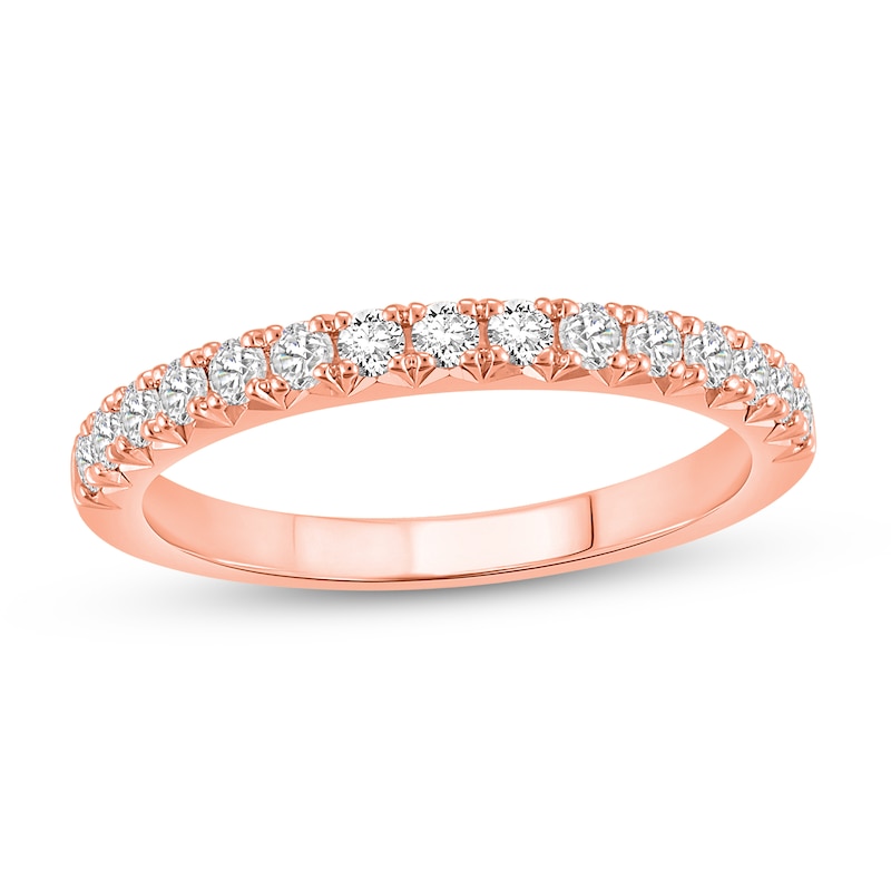 Main Image 1 of 1/2 CT. T.W. Certified Lab-Grown Diamond Wedding Band in 14K Rose Gold (F/VS2)