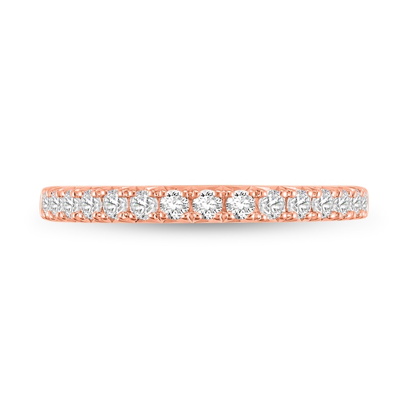 Main Image 3 of 1/2 CT. T.W. Certified Lab-Grown Diamond Wedding Band in 14K Rose Gold (F/VS2)