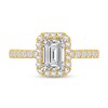 Thumbnail Image 3 of 1-1/2 CT. T.W. Emerald Certified Lab-Grown Diamond Frame Engagement Ring in 14K Gold (F/VS2)