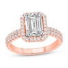Thumbnail Image 1 of 2 CT. T.W. Emerald Certified Lab-Grown Diamond Frame Engagement Ring in 14K Rose Gold (F/VS2)