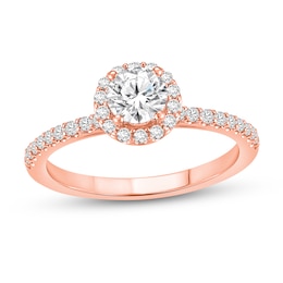 3/4 CT. T.W. Certified Lab-Grown Diamond Frame Engagement Ring in 14K Rose Gold (F/VS2)