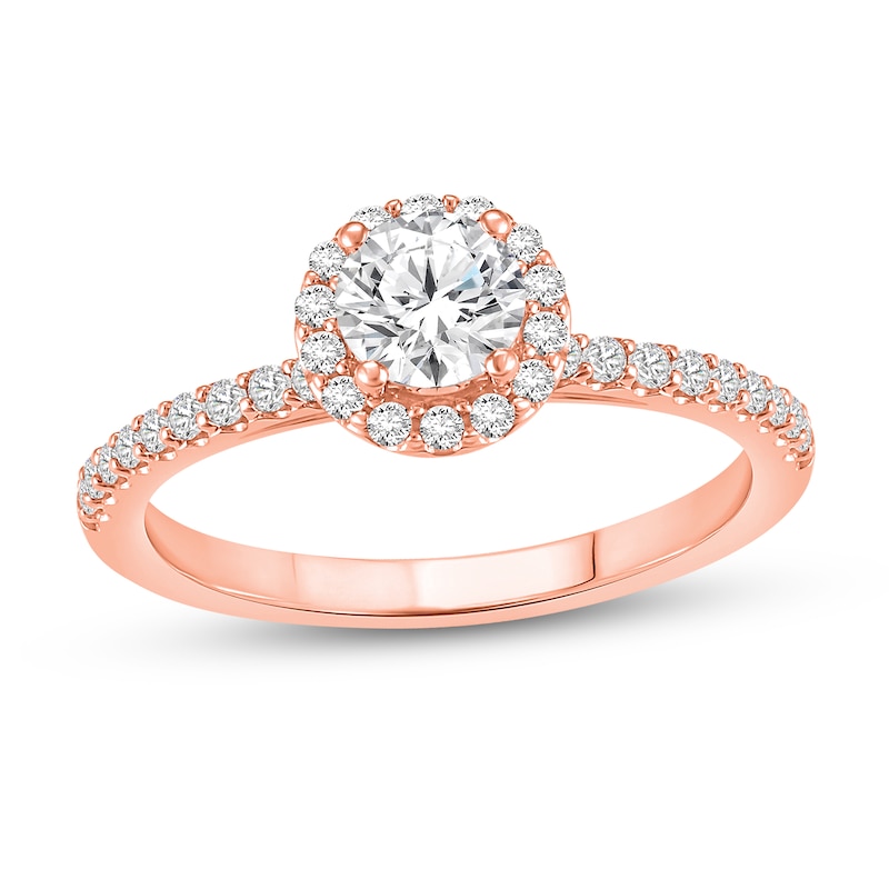 Main Image 1 of 3/4 CT. T.W. Certified Lab-Grown Diamond Frame Engagement Ring in 14K Rose Gold (F/VS2)