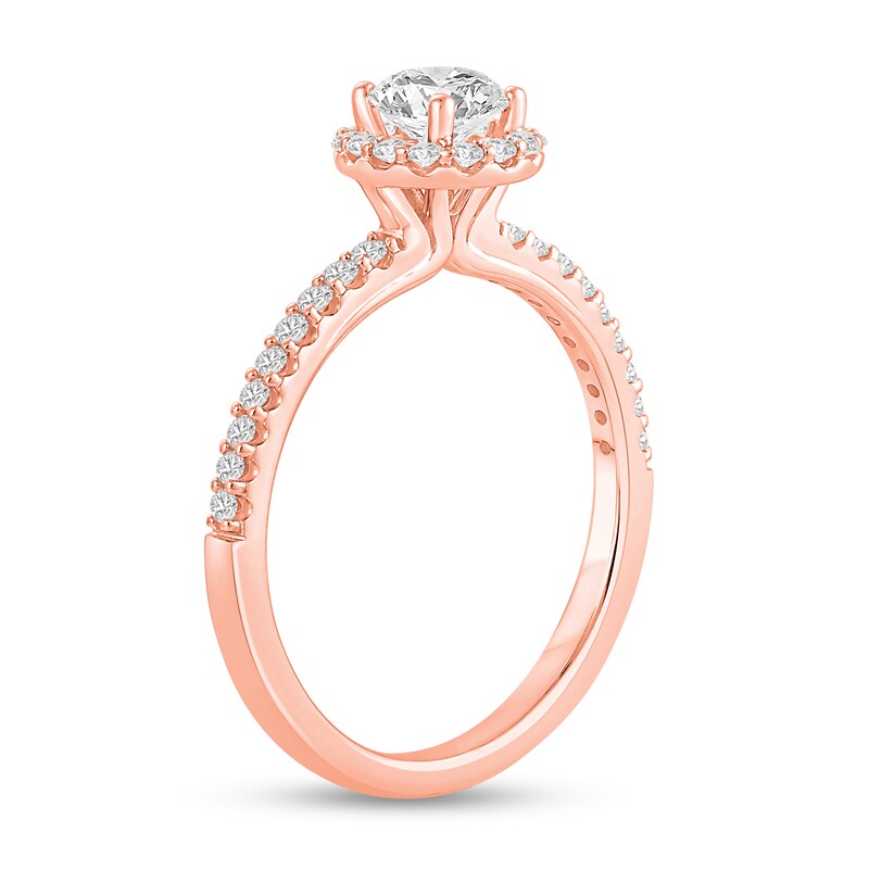 Main Image 2 of 3/4 CT. T.W. Certified Lab-Grown Diamond Frame Engagement Ring in 14K Rose Gold (F/VS2)